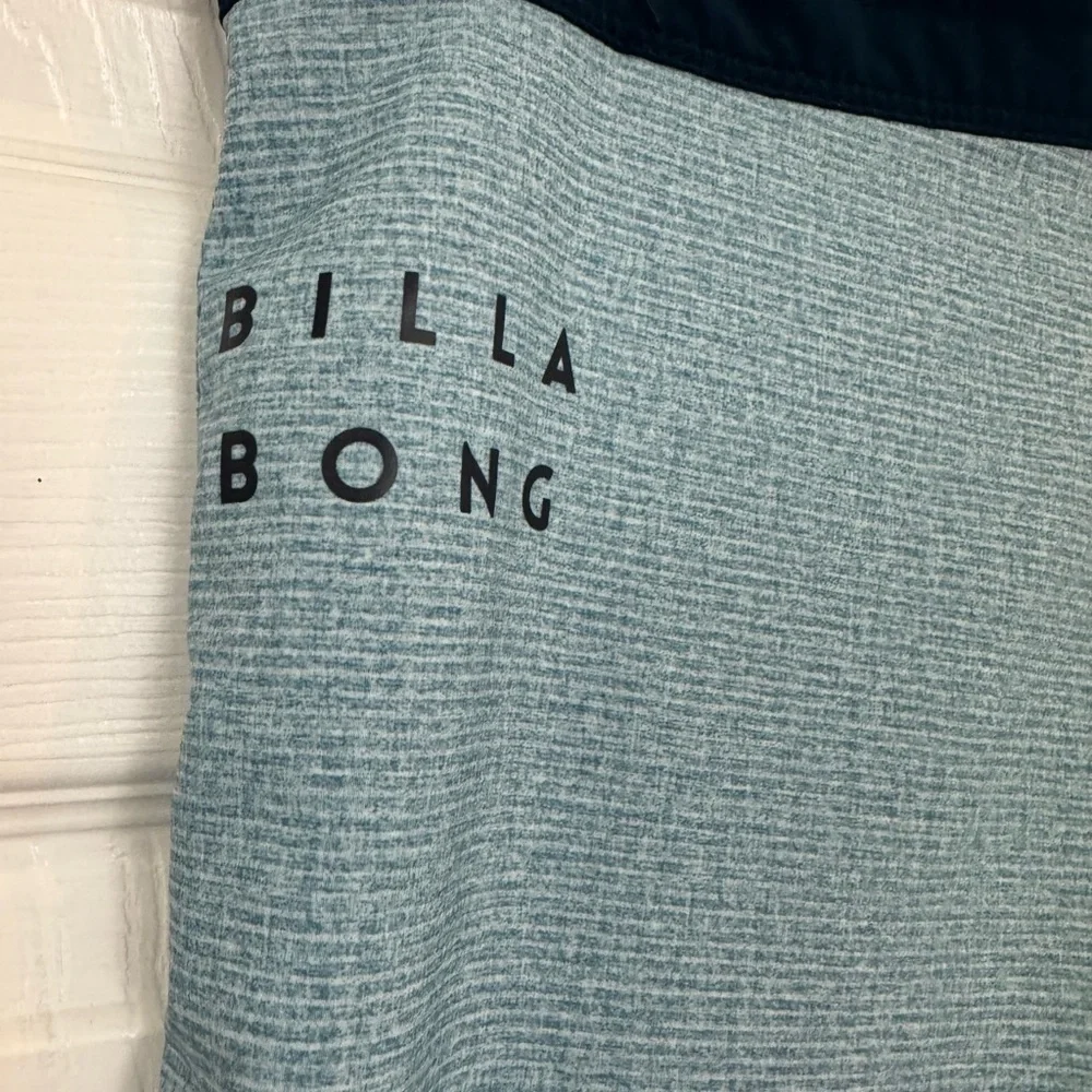 Billabong Light Blue Board Shorts with Navy Accents